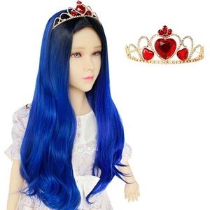 Blue wig with princess crown